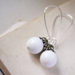 white and grey earrings - g..