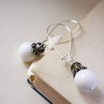 white and grey earrings - g..