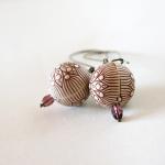 brown flowers earrings - we..