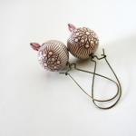 brown flowers earrings - we..